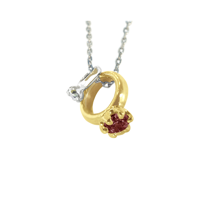 Baby ring necklace(ベビーリングネックレス) 1月ロードライトガーネット