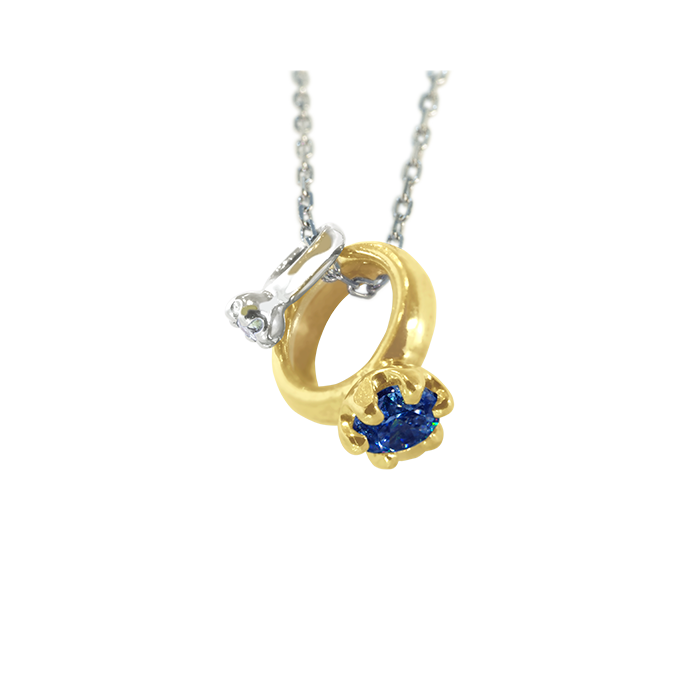 Baby ring necklace(ベビーリングネックレス) 9月ブルーサファイア