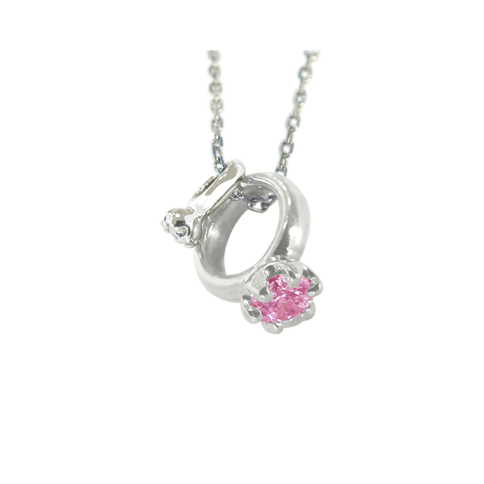 Baby ring necklace(ベビーリングネックレス) 10月ピンクトルマリン
